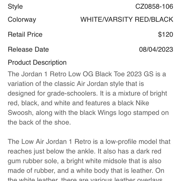 Nike Jordan 1 Retro Low. GS. Youth Size 4. EUR 36 - Picture 13 of 14